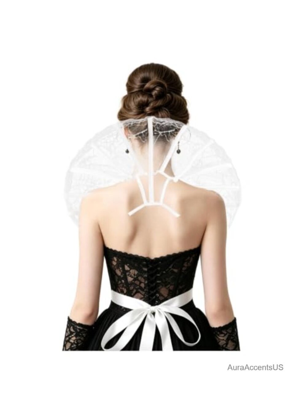 Gothic Feather Shrug Cape Victorian Collar Cosplay Shawl Wrap Halloween Party